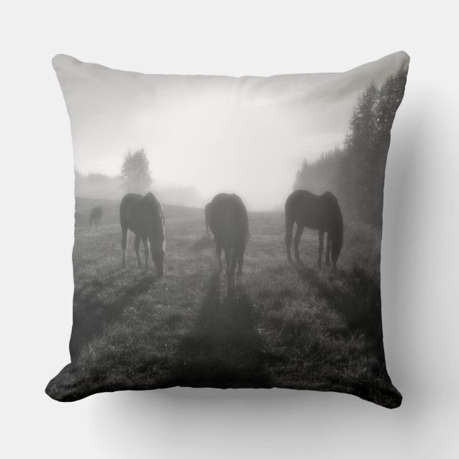 Horse-lover's Equine Photo on a BC Ranch Cushion (Front)