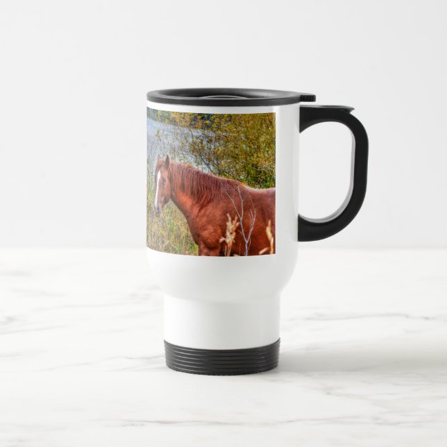 Horse-lover's Equine Photo on a BC Ranch Travel Mug (Right)