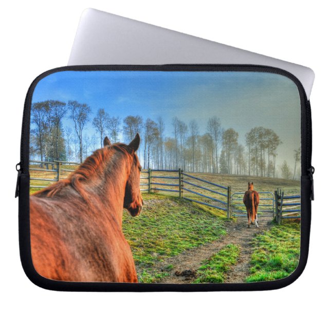 Horse-lovers Equine Ranch Horse Photo Laptop Sleeve (Front)
