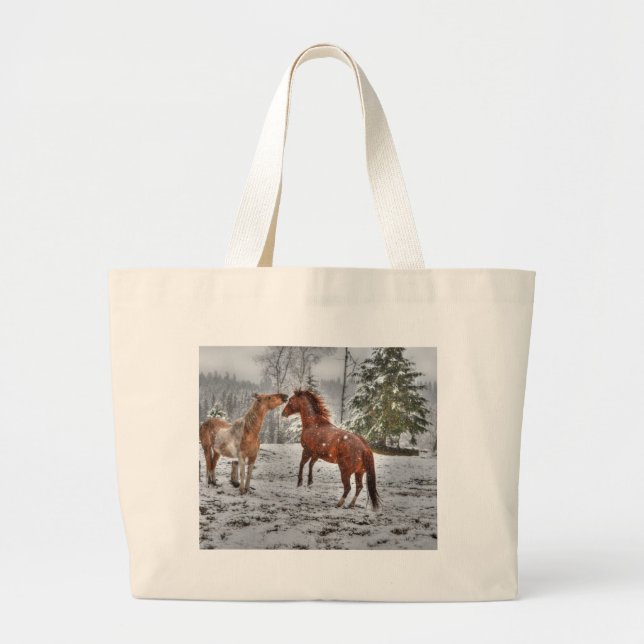 Horse-lovers Equine Ranch Horse Photo Large Tote Bag (Front)