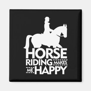 Horse Lovers Horse Riding Makes Me Happy Shirt  Magnet