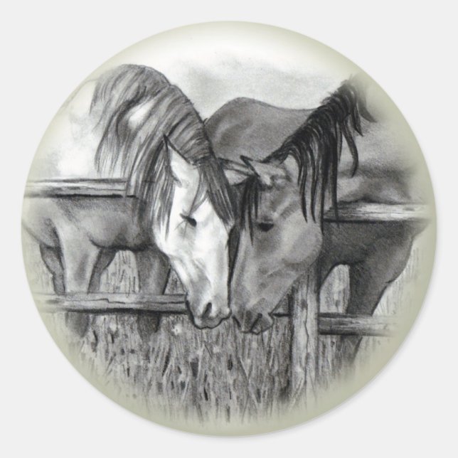 Horse Lovers: Pencil Art: Stickers (Front)