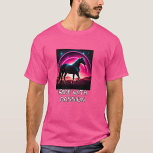 Horse Lovers Ride with Passion Equestrian Mythical T-Shirt