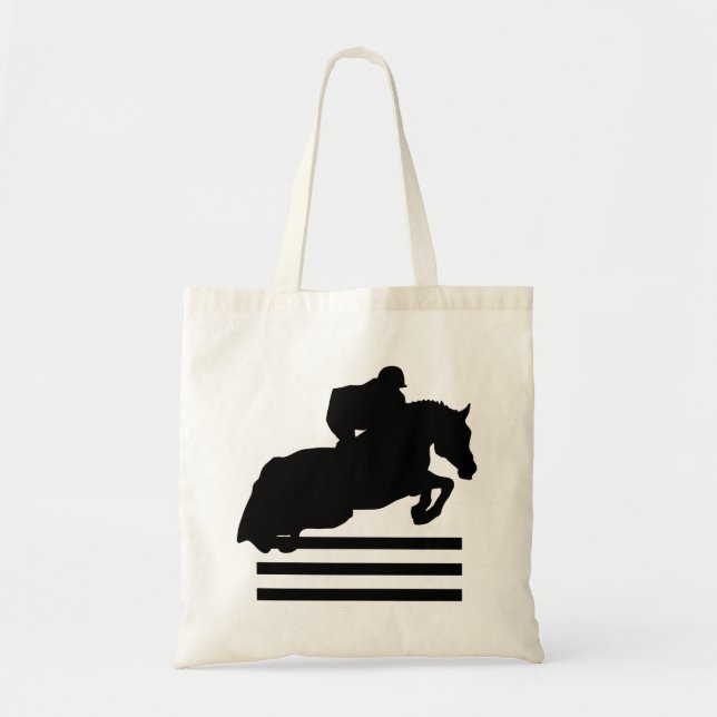 Horse Lovers Show Jumper Silhouette Tote Bag (Front)
