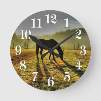 Horse-lovers Western Theme Horse Designer Gift Round Clock