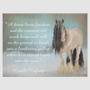 Horse Loves Freedom Quote Tissue Paper