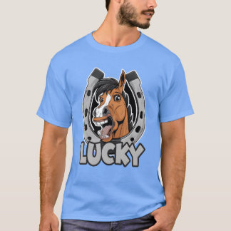 Horse Lucky Horseshoe for a Reiter Pferdebesitzer T-Shirt