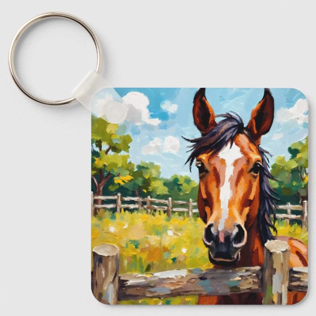 Horse Magnet Key Ring (Front)