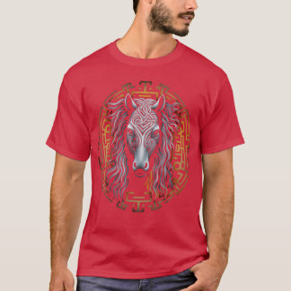 Horse Mandala Animal retro T-Shirt