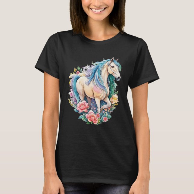 Horse Mare in Pastel Beautiful Children s Horse Ar T-Shirt (Front)