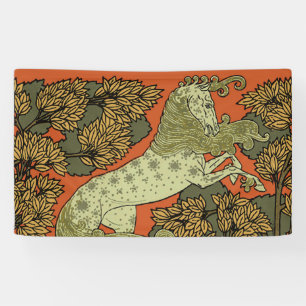 Horse Mediaeval Arts Crafts Art Nouveau  Banner