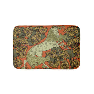 Horse Mediaeval Arts Crafts Art Nouveau Bath Mat