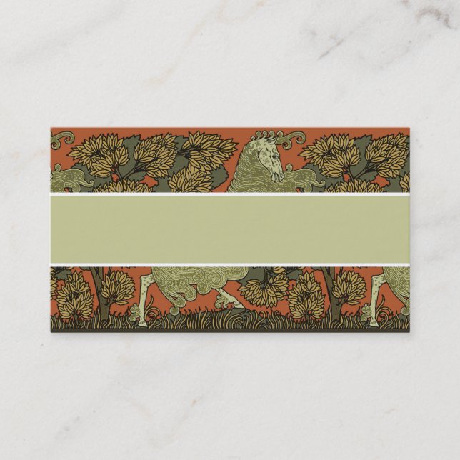 Horse Mediaeval Arts Crafts Art Nouveau  Business Card (Front)