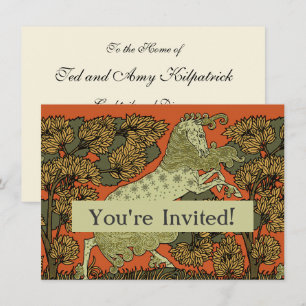 Horse Mediaeval Arts Crafts Art Nouveau Invitation