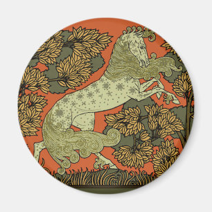 Horse Mediaeval Arts Crafts Art Nouveau Magnet