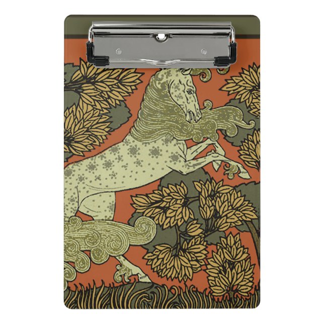 Horse Mediaeval Arts Crafts Art Nouveau  Mini Clipboard (Front)