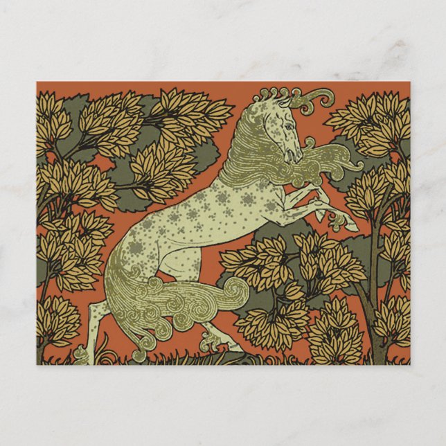 Horse Mediaeval Arts Crafts Art Nouveau  Postcard (Front)