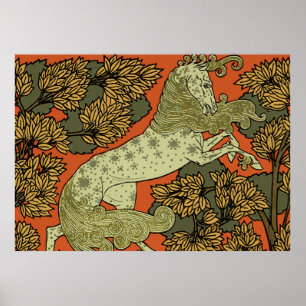 Horse Mediaeval Arts Crafts Art Nouveau  Poster