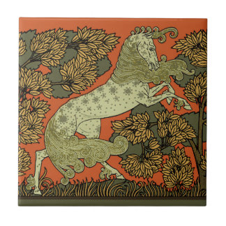 Horse Mediaeval Arts Crafts Art Nouveau  Tile