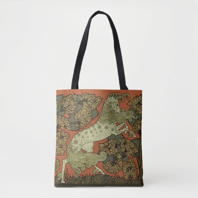 Horse Mediaeval Arts Crafts Art Nouveau  Tote Bag (Front)