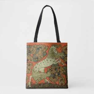 Horse Mediaeval Arts Crafts Art Nouveau  Tote Bag