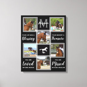 Horse Memorial Black 6 Photo Collage Canvas Print