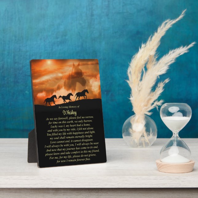 Horse Memorial Custom Horse Name Spiritual Poem Plaque (Side)