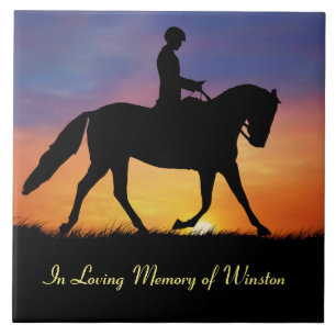 Horse Memorial Dressage Rider Custom Name Tile