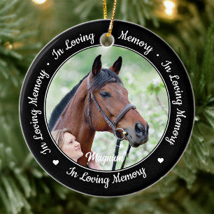 Horse Memorial Equestrian In Loving Memory Photo Ceramic Tree Decoration