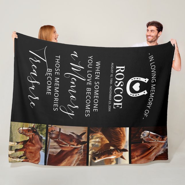 Horse Memorial Gift - Equine Fleece Blanket (In Situ)