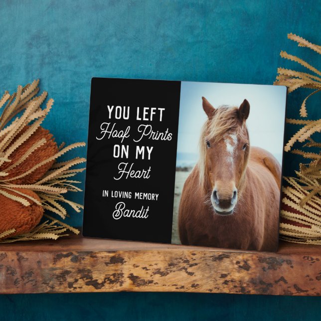 Horse Memorial Keepsake Equestrian Custom Photo Plaque (Side)