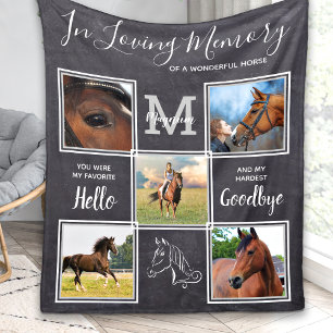 Horse Memorial Personalised 5 Picture Pet Loss Fleece Blanket