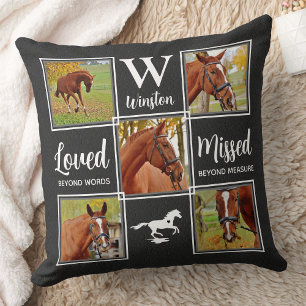 Horse Memorial Personalised Unique Photo Collage Cushion