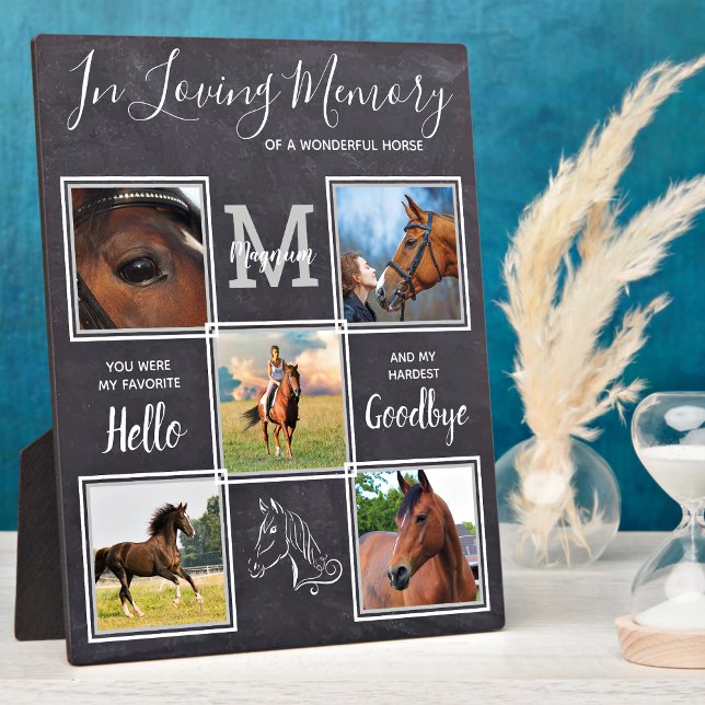 Horse Memorial Personalized 5 Picture Pet Loss  Plaque (Creator Uploaded)