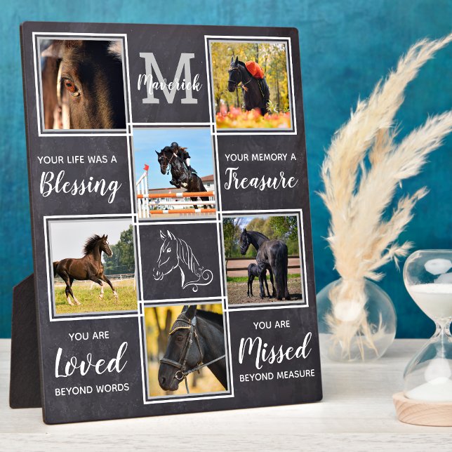 Horse Memorial Pet Loss Personalised 6 Picture Plaque (Creator Uploaded)