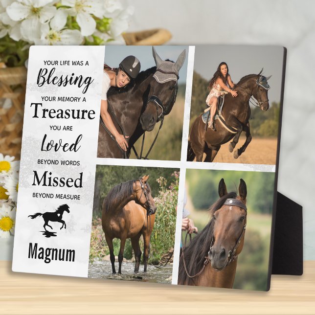 Horse Memorial Pet Loss Sympathy Marble Keepsake Plaque (Creator Uploaded)