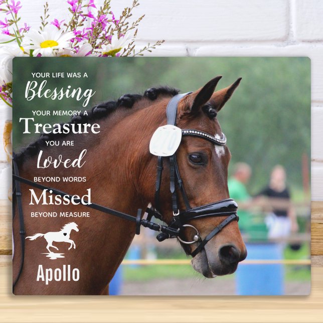 Horse Memorial-Pet Loss Sympathy Quote Horse Photo Plaque (Creator Uploaded)