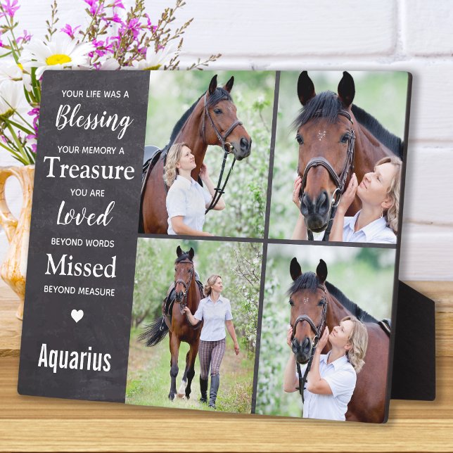 Horse Memorial Photo Collage Plaque (Creator Uploaded)