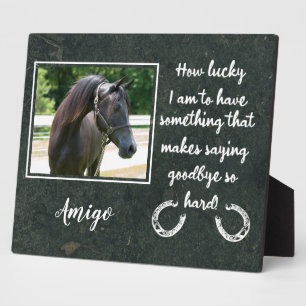 Horse Memorial Slate Pet Loss Photo Plaque