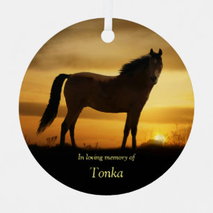 Horse Memorial Spiritual with Name Metal Tree Decoration