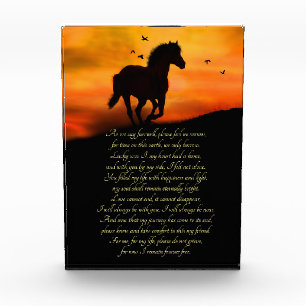 Horse Memorial Tribute with Poem Photo Block