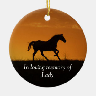 Horse Memorial Tribute with Spiritual Poem Ceramic Tree Decoration