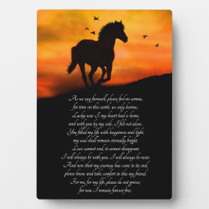 Horse Memorial with Poem Plaque
