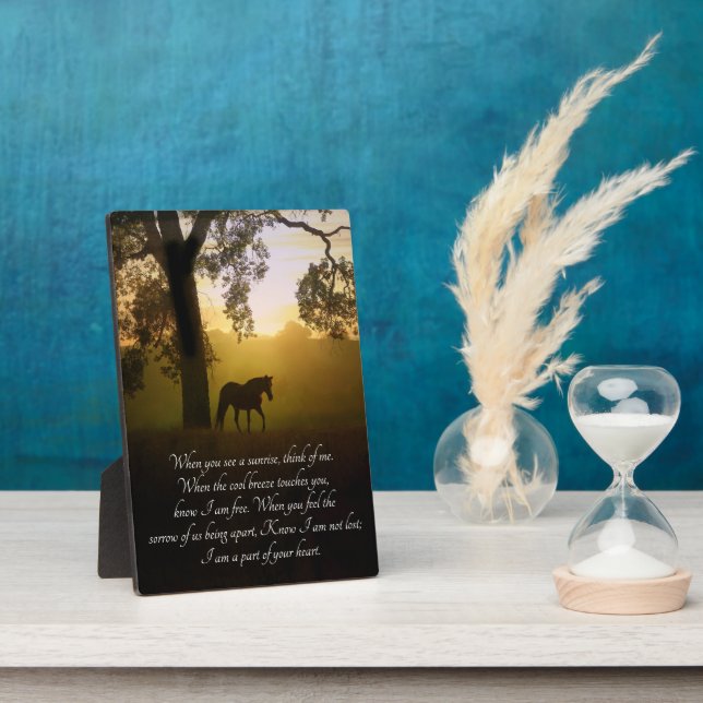 Horse Memorial with Spiritual Poem Plaque (Side)