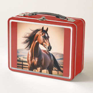 Horse metal lunch box