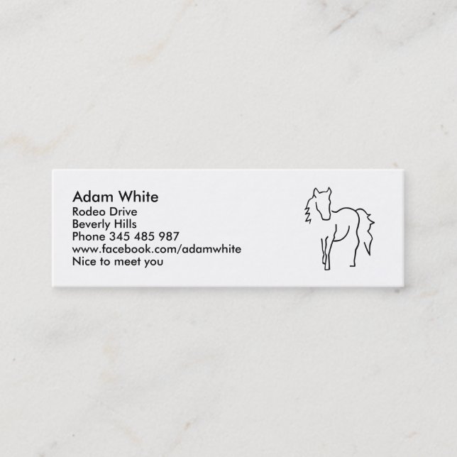 Horse Mini Business Card (Front)