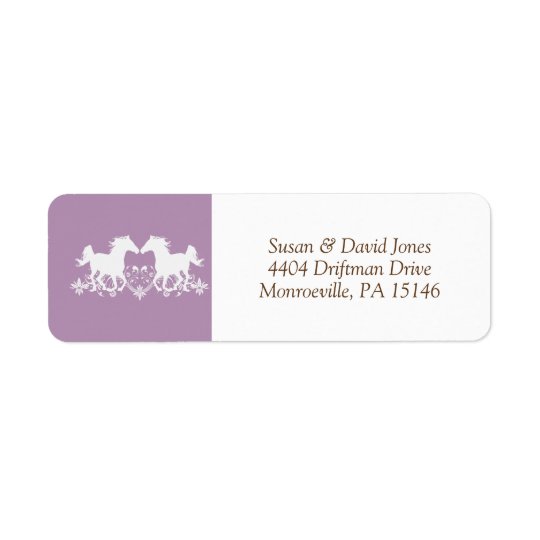 Horse modern silhouette floral return address label
