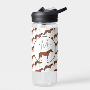 Horse Monogrammed School Water Bottle