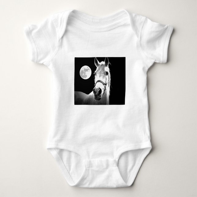 Horse & Moon Baby Bodysuit (Front)