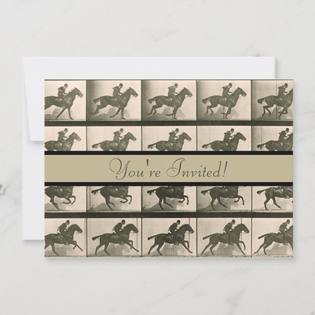 Horse Motion Vintage Photography Invitation (Front)